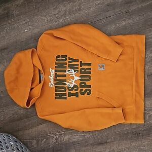 Carhartt Youth Hoodie M 10-12 Orange Hunting is My Sport